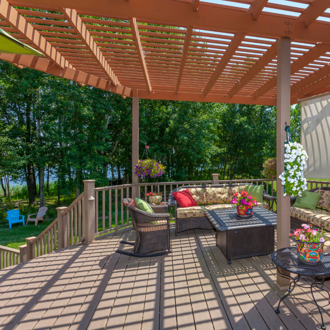 Wooden deck pergola - Pergola Terrasse Patio Bois